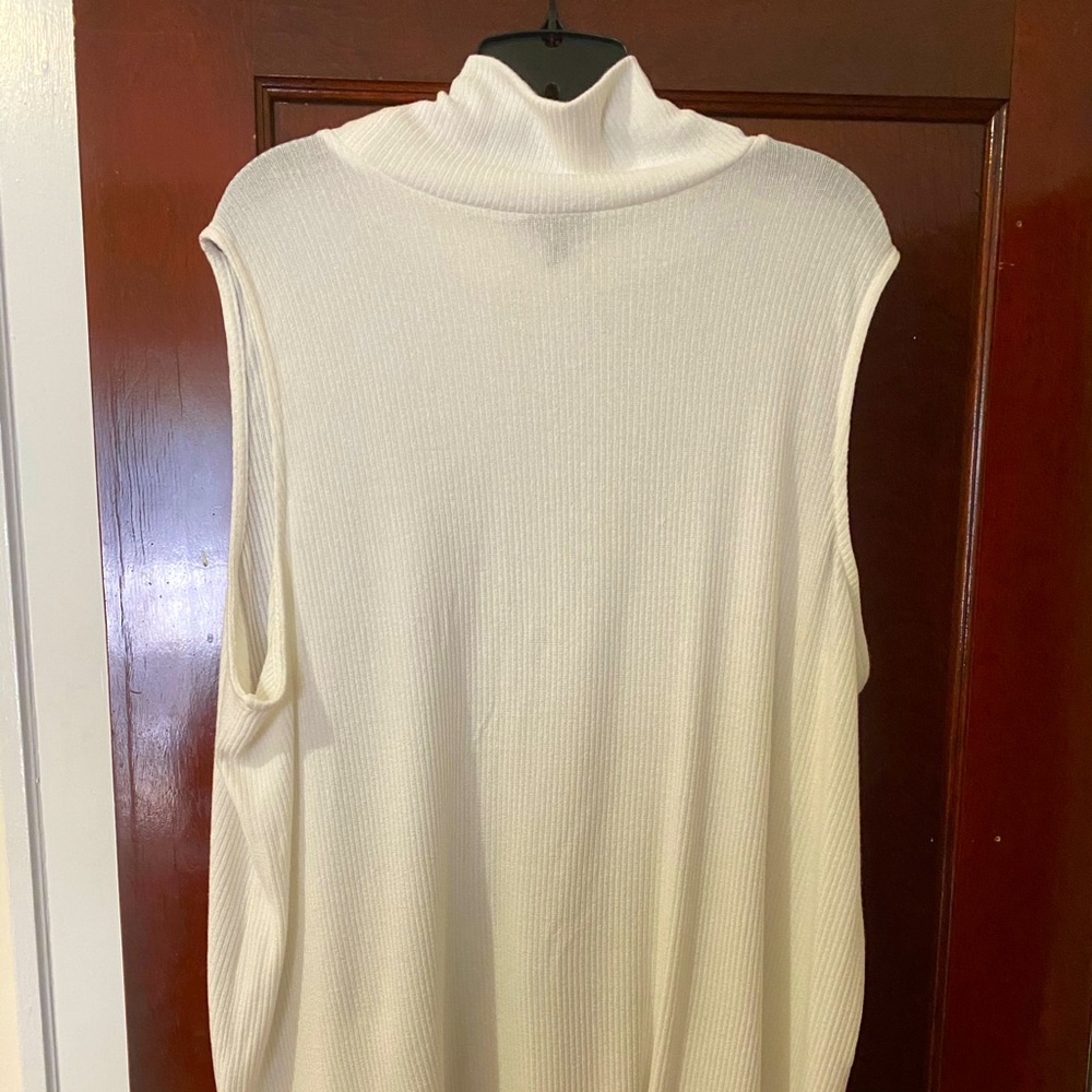 Rib knit cowl neck shirt